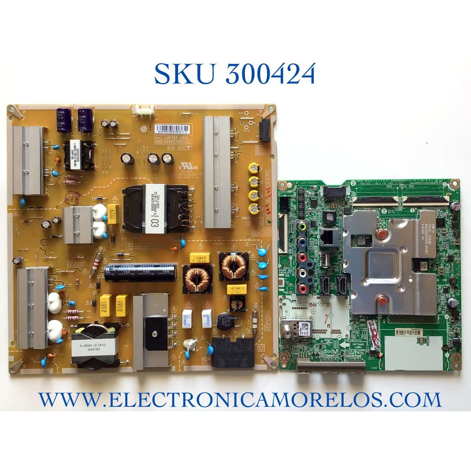 KIT DE TARJETAS PARA TV LG 4K UHD HDR SMART TV / NUMERO DE PARTE MAIN EBT66477102 / EAX69083603 / FUENTE EAY65769201 / EAX69063801 / 65769201 / LGP75-20UI / PANEL NC750DQG-ABGR1 / MODELOS 75UN7370AUH / 75UN7370AUH.BUSFLKR / 75UN7370AUH.BUSFLOR
